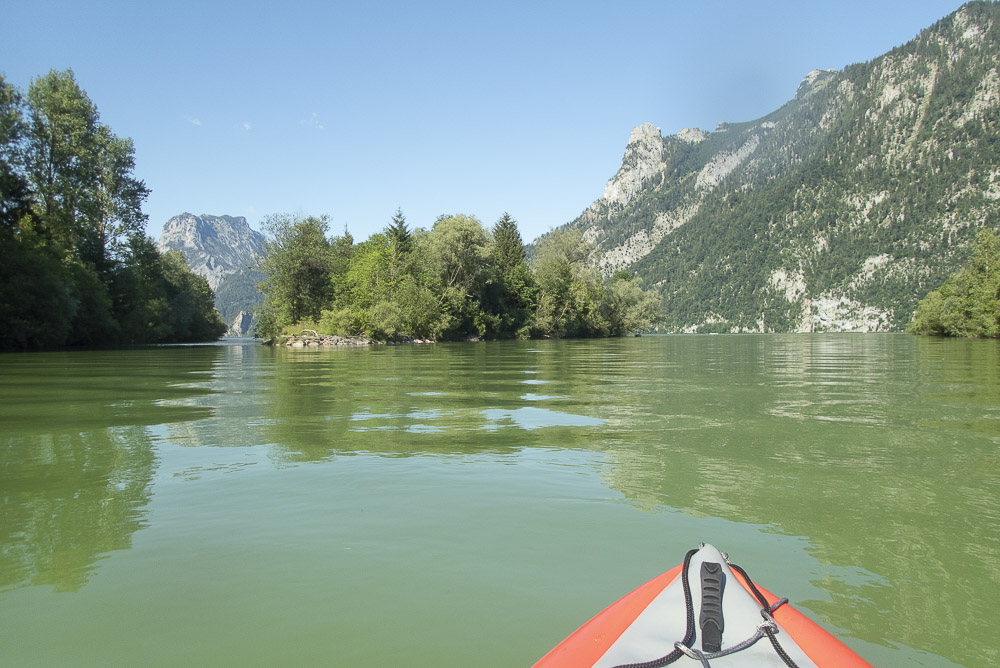 Kajaktour Traun Mündung in den Traunsee